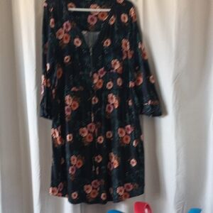 Torrid Dark Floral Long Sleeve Dress